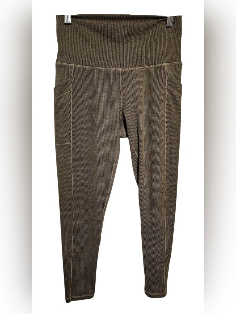 Prana Olive Green High-Waist Pocket Leggings Size Med